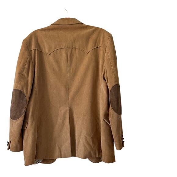 Western Classic Guy Garret Corduroy Blazer Jacket 42R Beige Elbow Pads - Picture 3 of 12